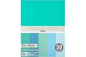 50 Sheets Ombre Blue Green Cardstock by Recollections