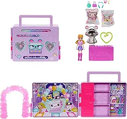 Polly Pocket, Conjunto de Brinquedo, Festa Discoteca Fashion Reveal com Boneca de 8 cm e 16 peças, Incluindo 3 Acessórios Surpresa, Para Crianças a Partir de 4 Anos