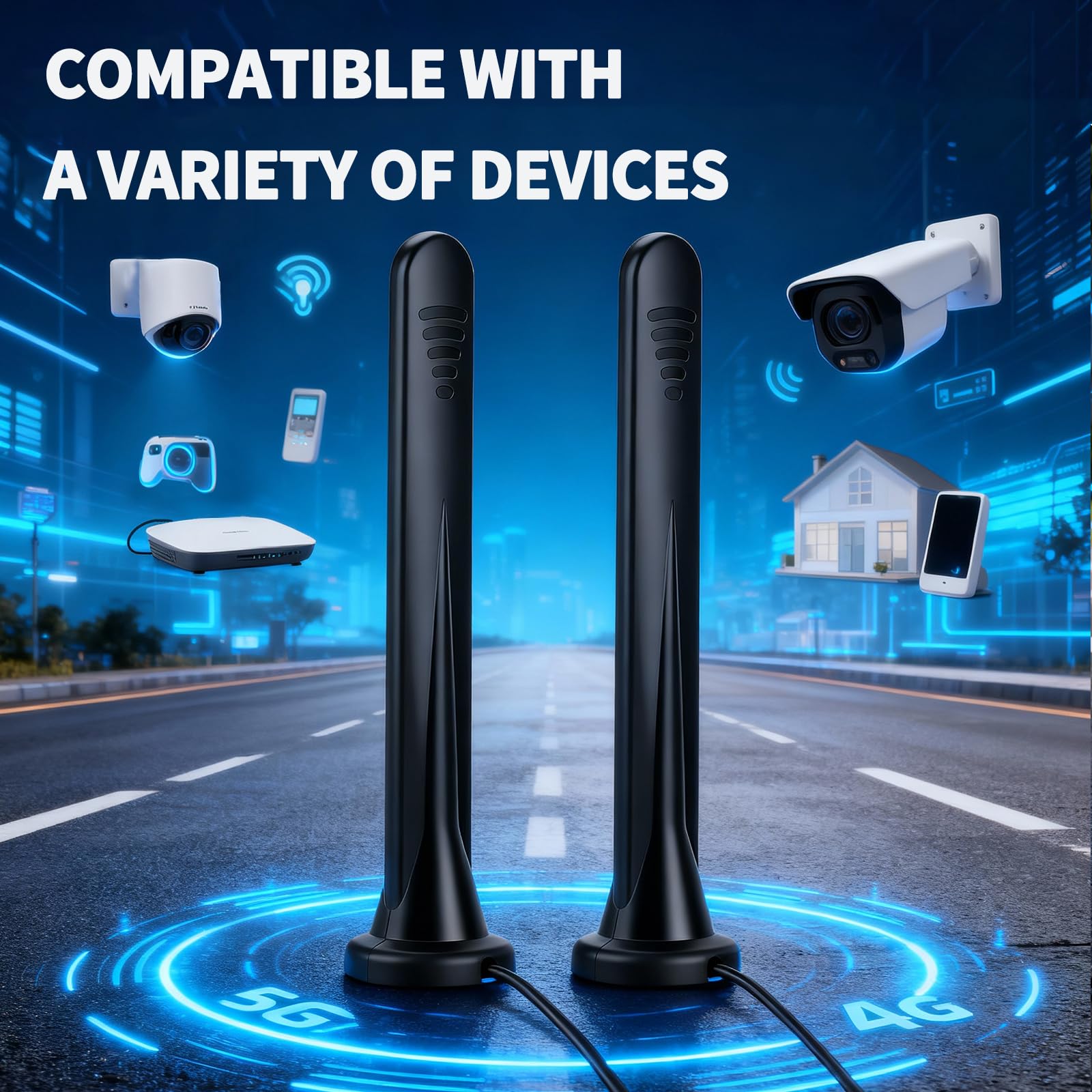 Bingfu Antenna 5G 4G LTE Esterna Tutte le Bande 3dBi SMA TS9 Maschio Base Magnetica Cavo 3M per Router, Hotspot, Modem, Fototrappola, Dispositivi IoT, Casa Intelligente & Uso Veicolo, 2pcs