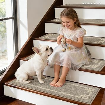 BEQHAUSE Stair Treads for Wooden Steps Indoor, 9x28, 15pcs, Taupe