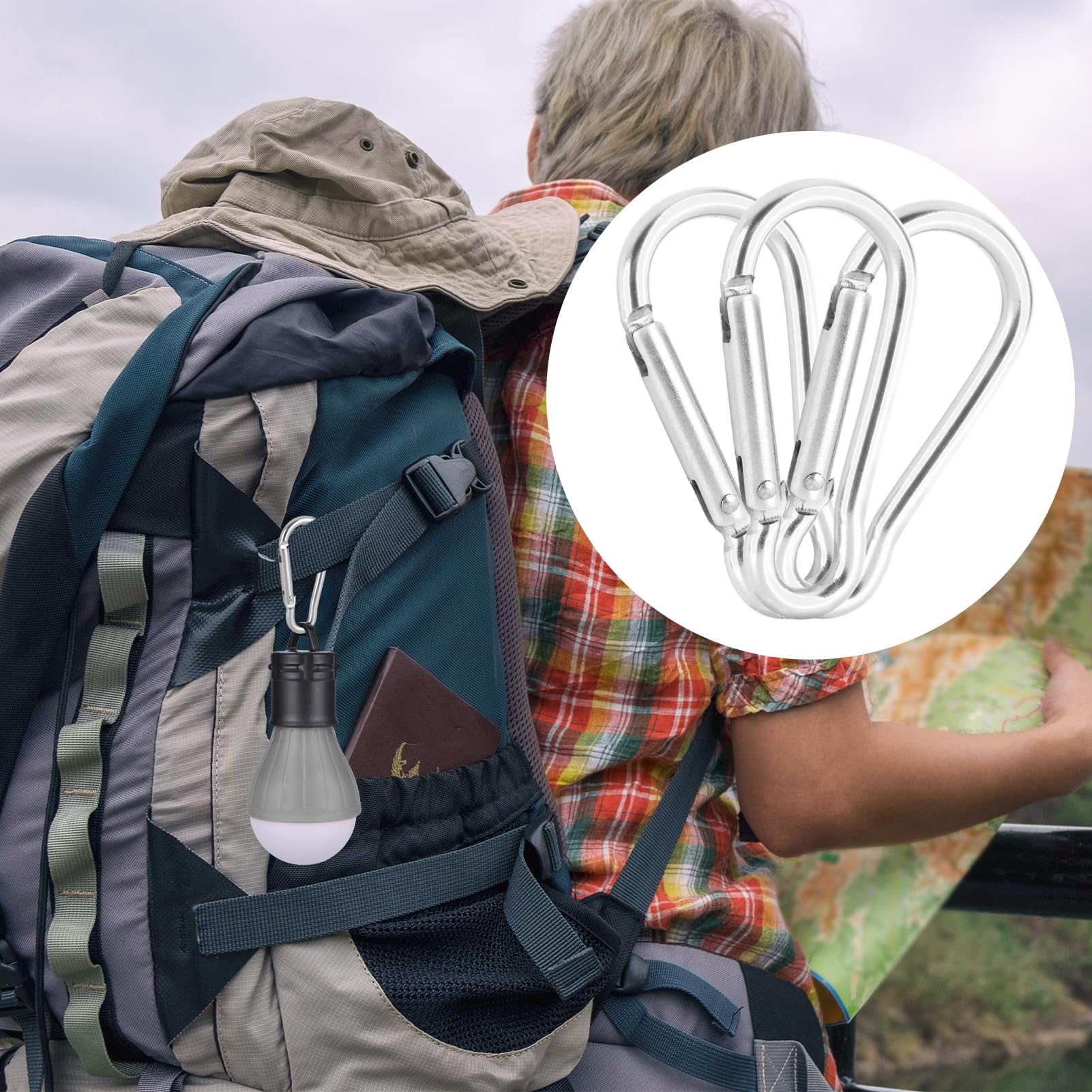Mousqueton Universel Armée – Clip Olive – Porte-clés – Camping Randonnée – Neuf