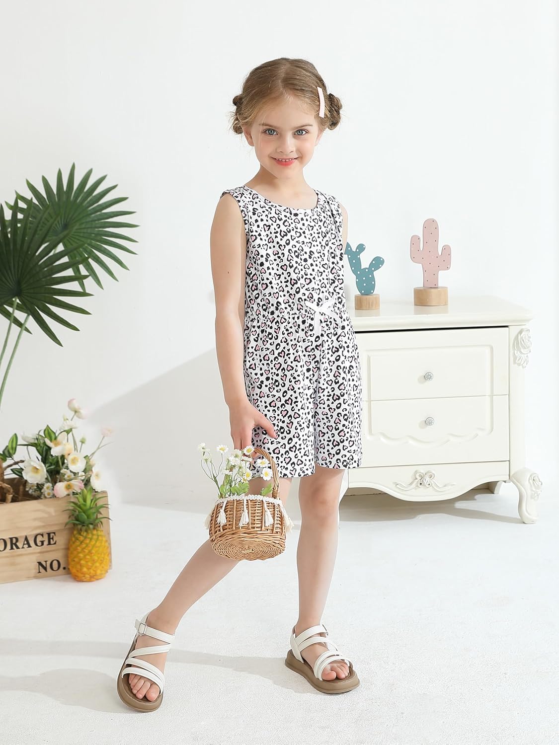 Resinta 2/3 Pack Girls Jumpsuit Summer Romper Shorts Elastic Waist One Piece Jumpsuits with Pocket 4-12Years - Image 6