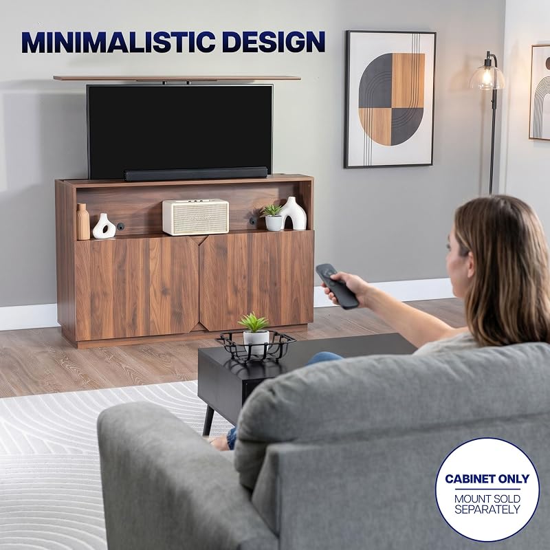 VIVO Walnut TV Cabinet Designed for MOUNT-E-UP65A, CASE-EUP3WN image 6
