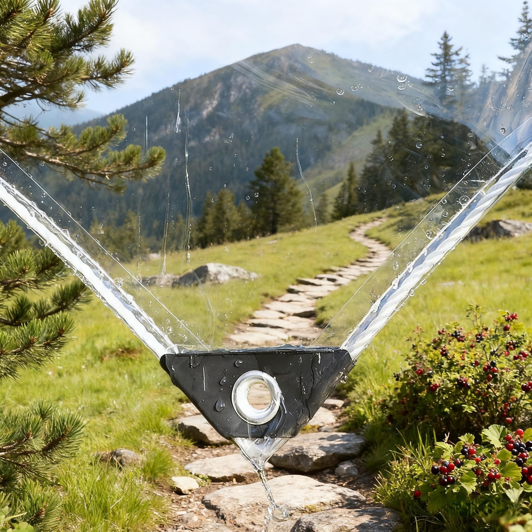 Lona transparente exterior contra lluvia cortina protectora impermeable para cuidar mobiliario