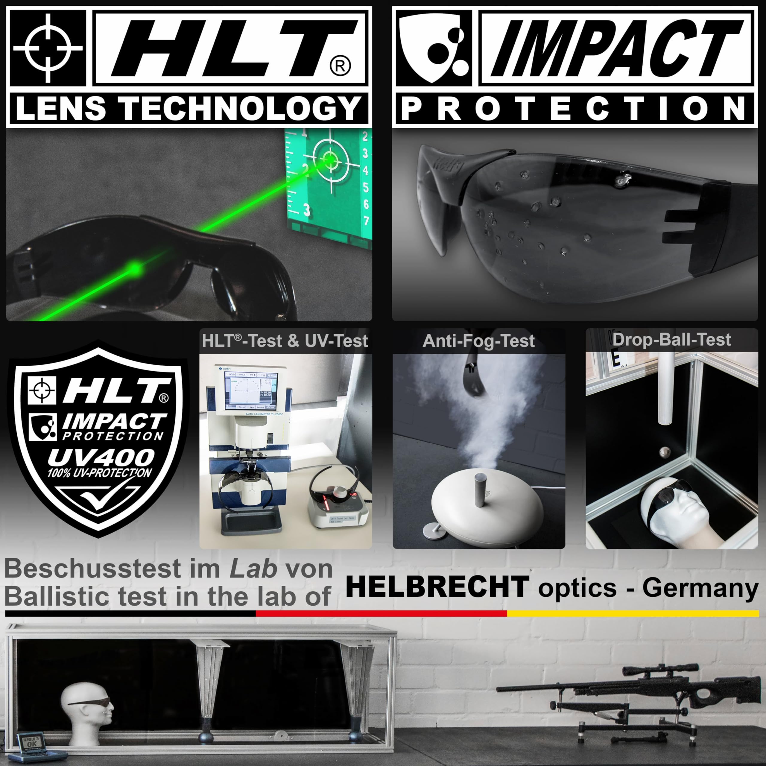 Helly®, n. 1 Bikereyes®, occhiali da motociclista, occhiali da sole da moto, antivento, imbottiti, antiappannamento, infrangibili, ottima sensazione durante lunghe uscite | Occhiali: lucidi (fumo)
