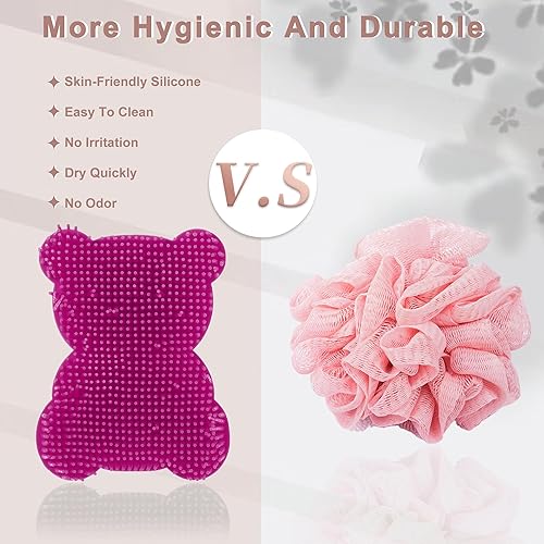 Miniatura 41 de VOCOSTE Cepillo corporal de silicona suave, cepillos sensoriales, esponja de silicona, cepillo de ducha para mascotas, cepillo de baño, verde Verde