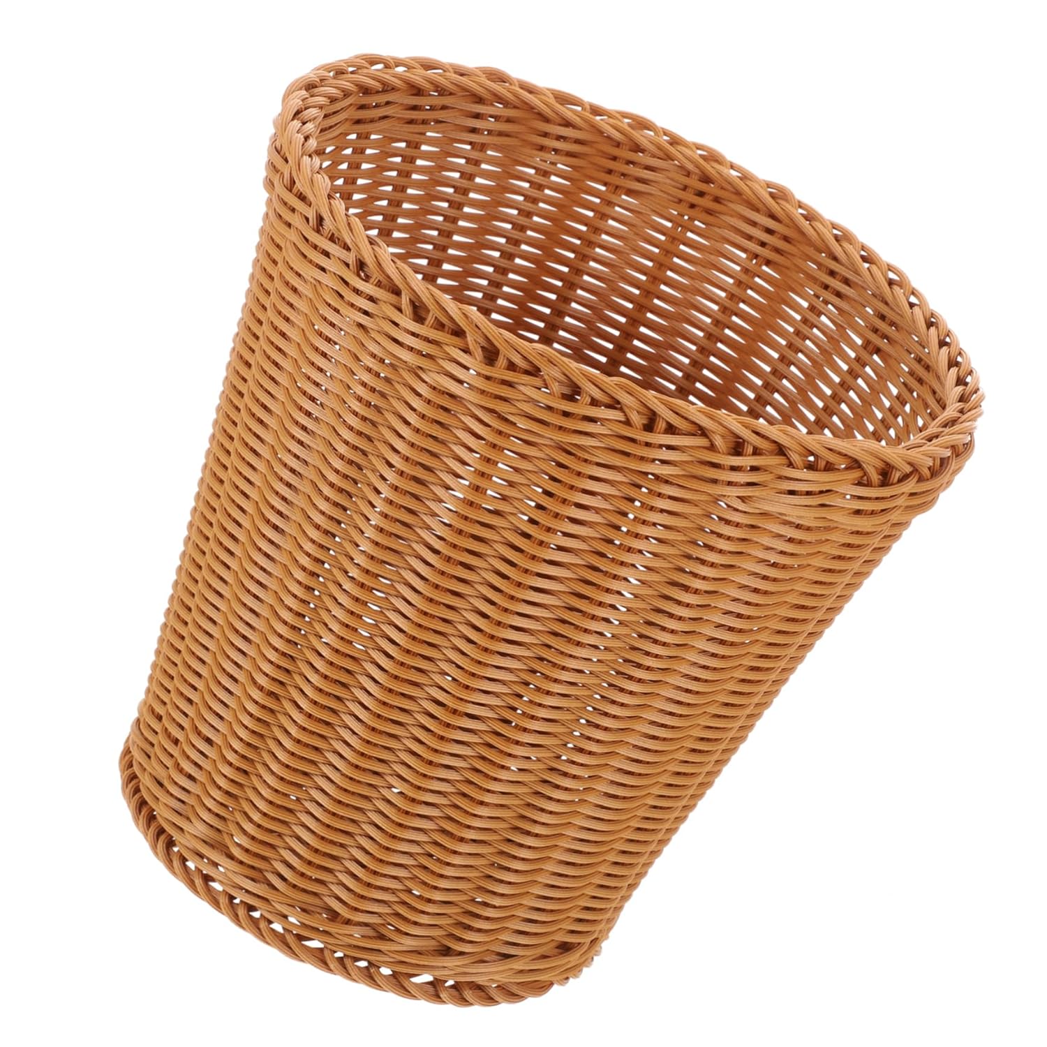 Large Capacity Woven Storage Container Multi Use Wastepaper Basket for Bathroom Bedroom Kitchen Office Home Organization