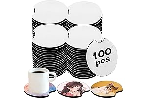 100 Pieces Sublimation Blank Car Coasters for DIY Crafts, 2.75 in Circular...