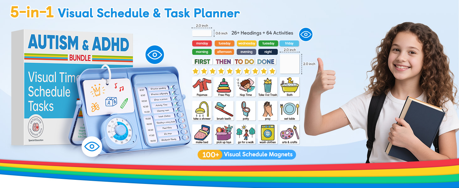 Visual Schedule For Kids With Autism Toddler Schedule Planning Board Calendar Chart - View #3