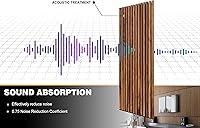 Vista 8 de Woody Walls Paneles de pared de listones de madera maciza, cada panel de pared de listones de madera está hecho de madera real, los paneles