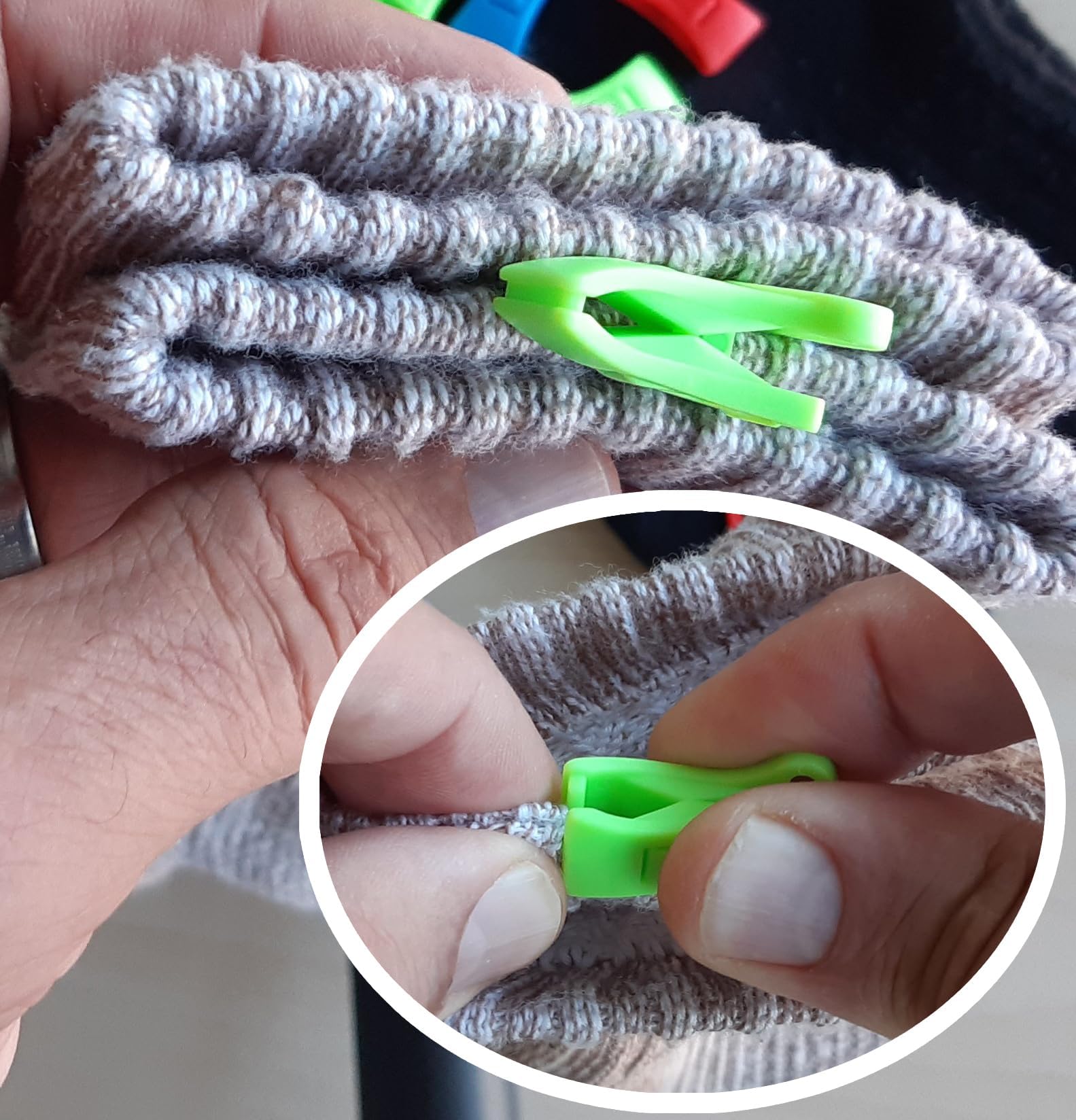 Clip Per Calzini,50 Pezzi Accoppia Calzini per Lavatrice,Lavatrice con Gancio Supporto,Mini Mollette Accoppia Calzini Mollette per Calzini,Molto Comode Appendere Smistare E Inserire Nel Cassetto