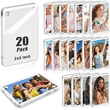 20 Pack Acrylic Fridge Magnetic Frame for Polaroid, 2.36x3.54 Inch Mini Picture Frames for Fujifilm Instax Mini, Clear Magnet Frames for Refrigerator, Double Sided Wallet Size Magnetic Photo Frame