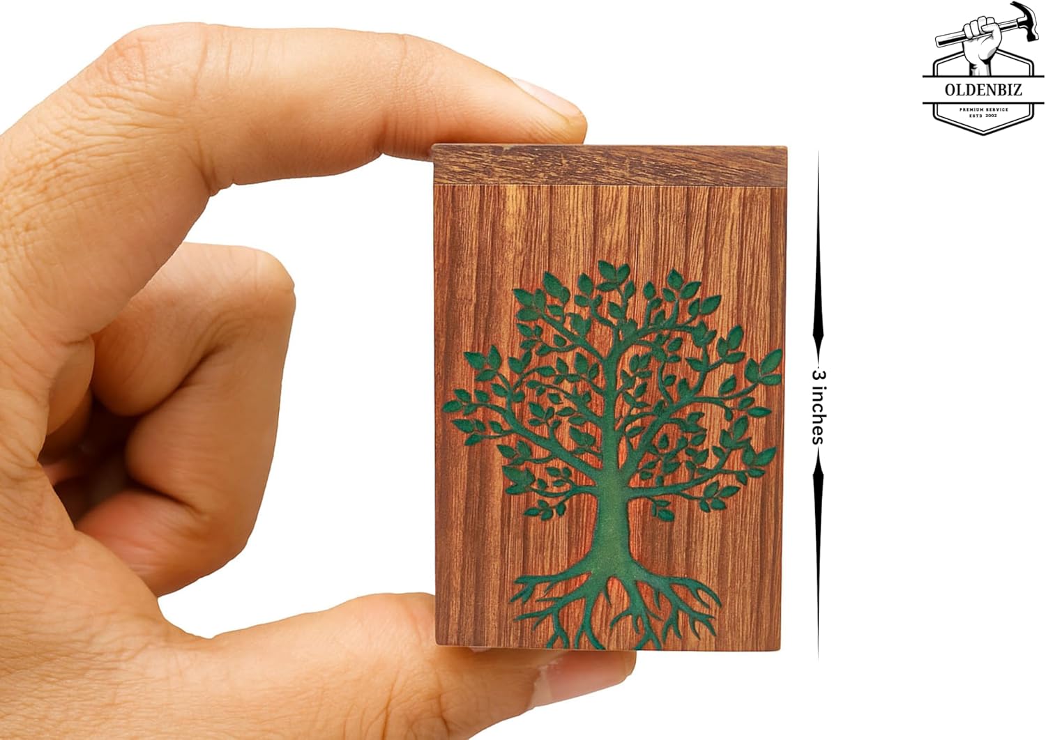 Wooden Resin Cremation Urn for Human Ashes – Keepsake Memorial Urn Box – Handmade Funeral Ashes Container for Adults or Pets Keepsake for Family Sharing - Image 3