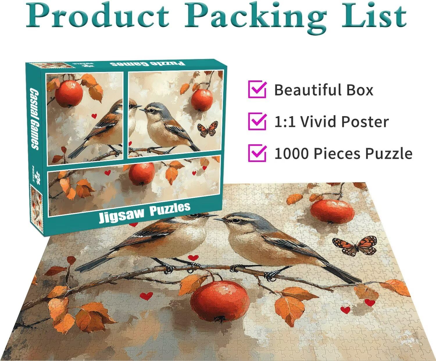 Puzzle Erwachsene 2000 Teile Vogel Tier Educa Jigsaw für Kinder ab 8 Jahren Mädchen Jungen, Erwachsene Impossible Klassische Puzzles Schwer, Anspruchsvoll Spielspaß, Als Familienspiel 70x99cm t-734