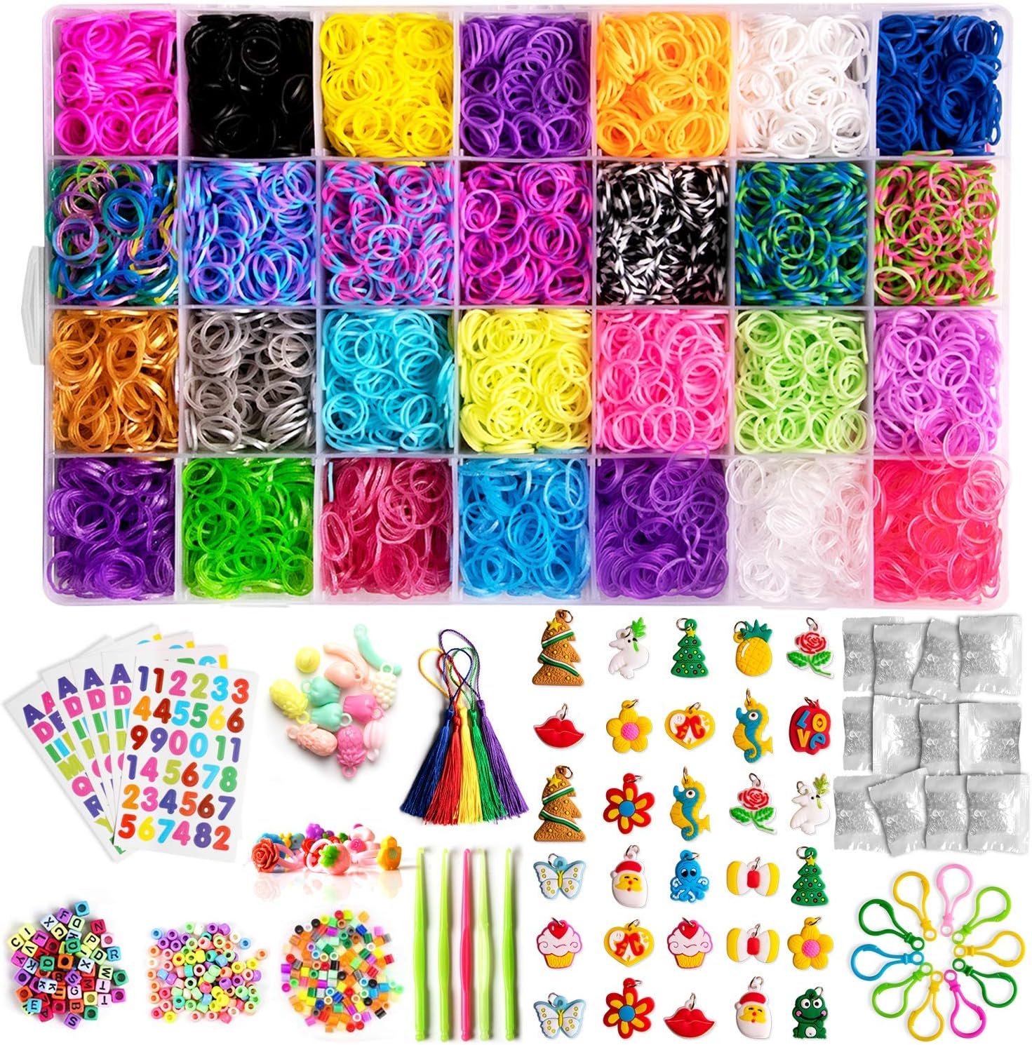 12,000+ Rubber Bands Bracelet Kits, Colorful Loom Bands with Storage
