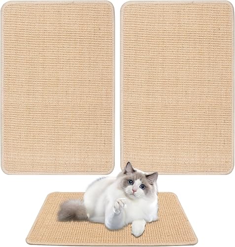 iFur Tapete protector de sofá para gatos con sisal natural, 15.7 x 23.6 pulgadas, paquete de 2 rascadores duraderos y reciclables para gatos,