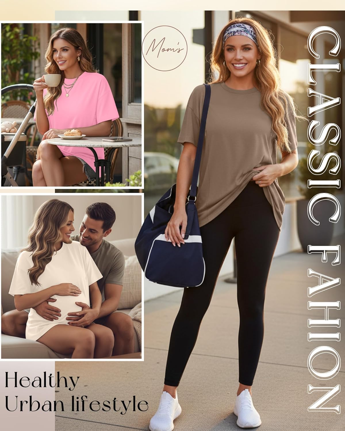 3 Pack Women's Oversize Nursing Breastfeeding Shirts Hidden Zipper Short Sleeve Loose Fit Maternity Tops - Image 2