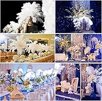 Vista 6 de THARAHT Plumas de avestruz negro, 12 unidades, grandes, naturales a granel de 20 a 22 pulgadas, 19.7 in-21.7 in, para centros de mesa de boda