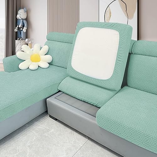 KTYX Fundas de cojín para sofá, funda universal para sofá seccional en forma de L, funda elástica para sofá con funda de diván, protector de muebles