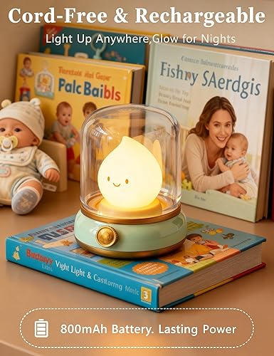 Miniatura 2 de Linda lámpara sonriente, linterna LED portátil para camping, luz nocturna, recargable, atenuación, luz de vela de mesa para decoración de guardería,
