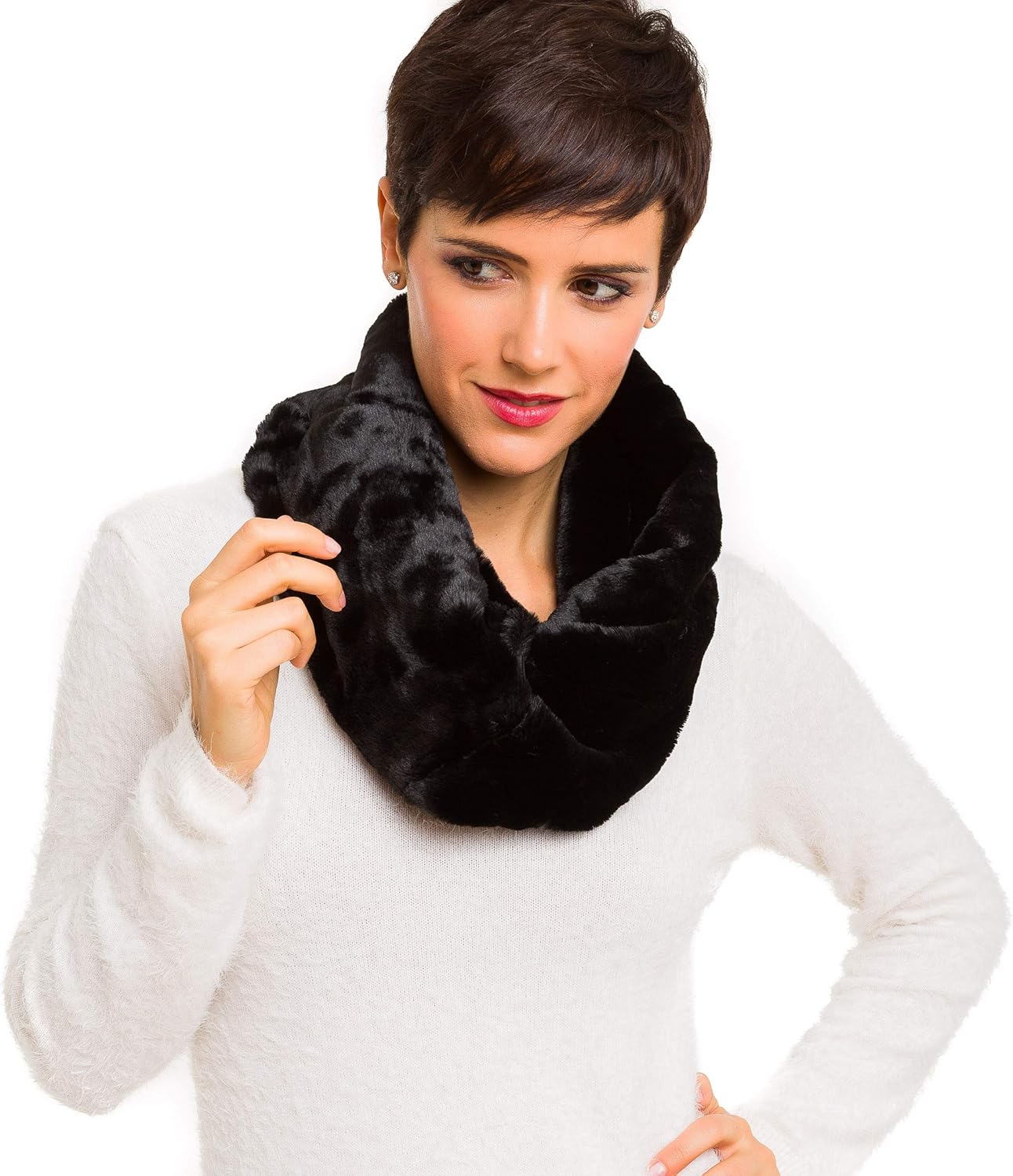 Fur Collar Scarf for Women Faux Fur Scarves Neck Shrug for Fall Winter Coat Dress - Image 2