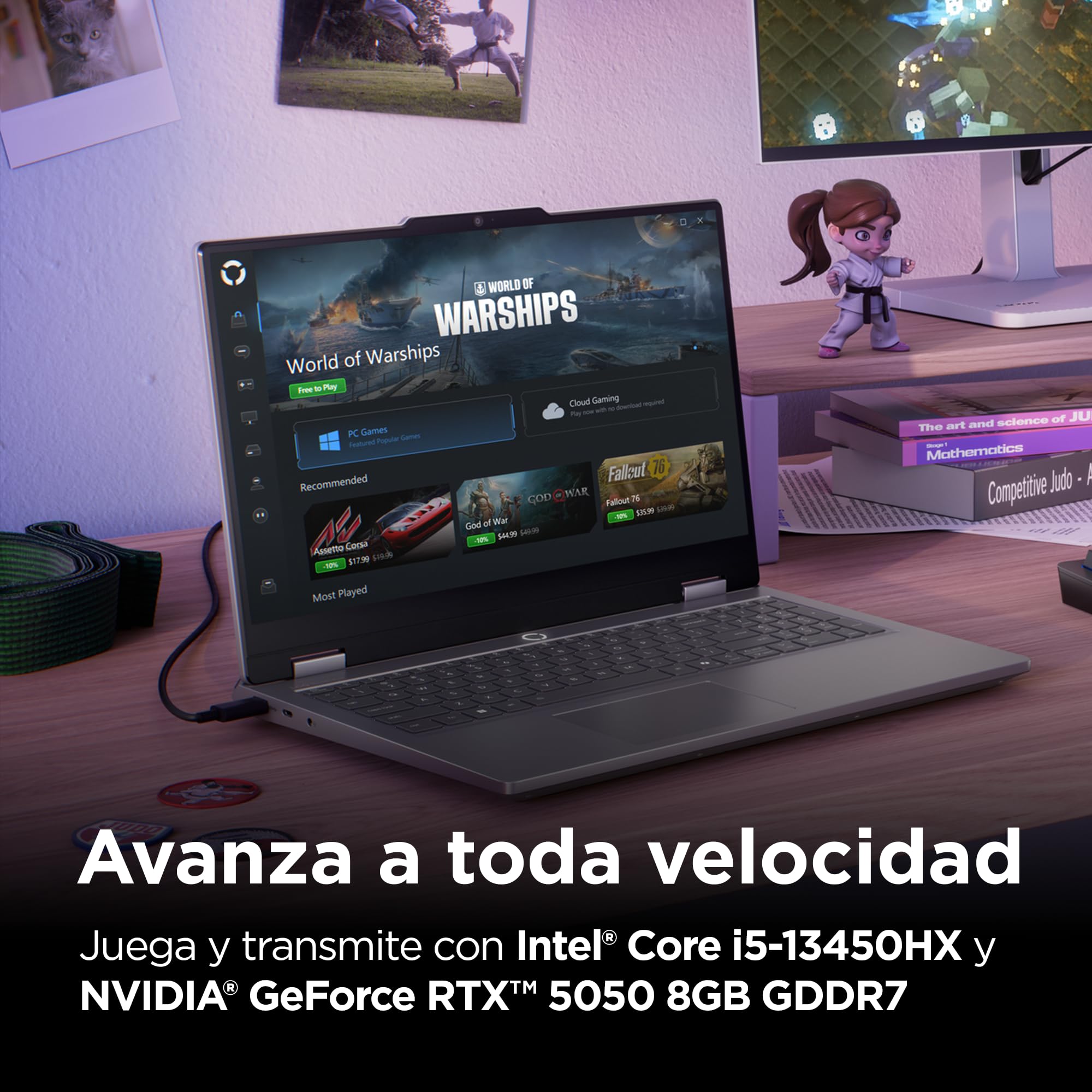 Lenovo LOQ Essential Gen 11 - Ordenador Portátil Gaming IA 15.6'' FHD (Intel Core i5-13450HX, NVIDIA GeForce RTX 5050, 16GB RAM, 1TB SSD, 144 Hz, Wi-Fi 6, Sin Sistema Operativo) QWERTY Español - Gris