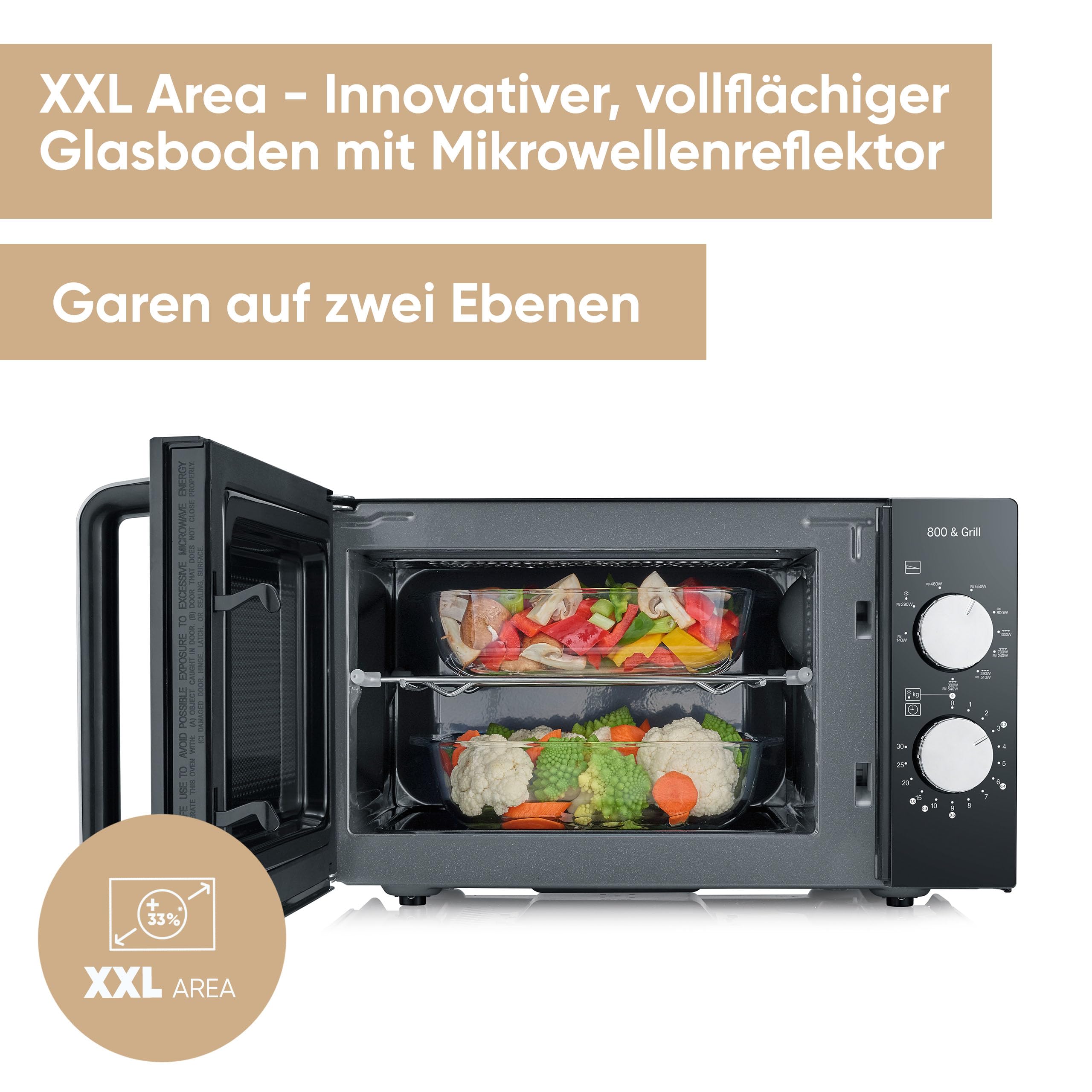 Severin Mikrowelle mit Grill 20L schwarz MW 7762