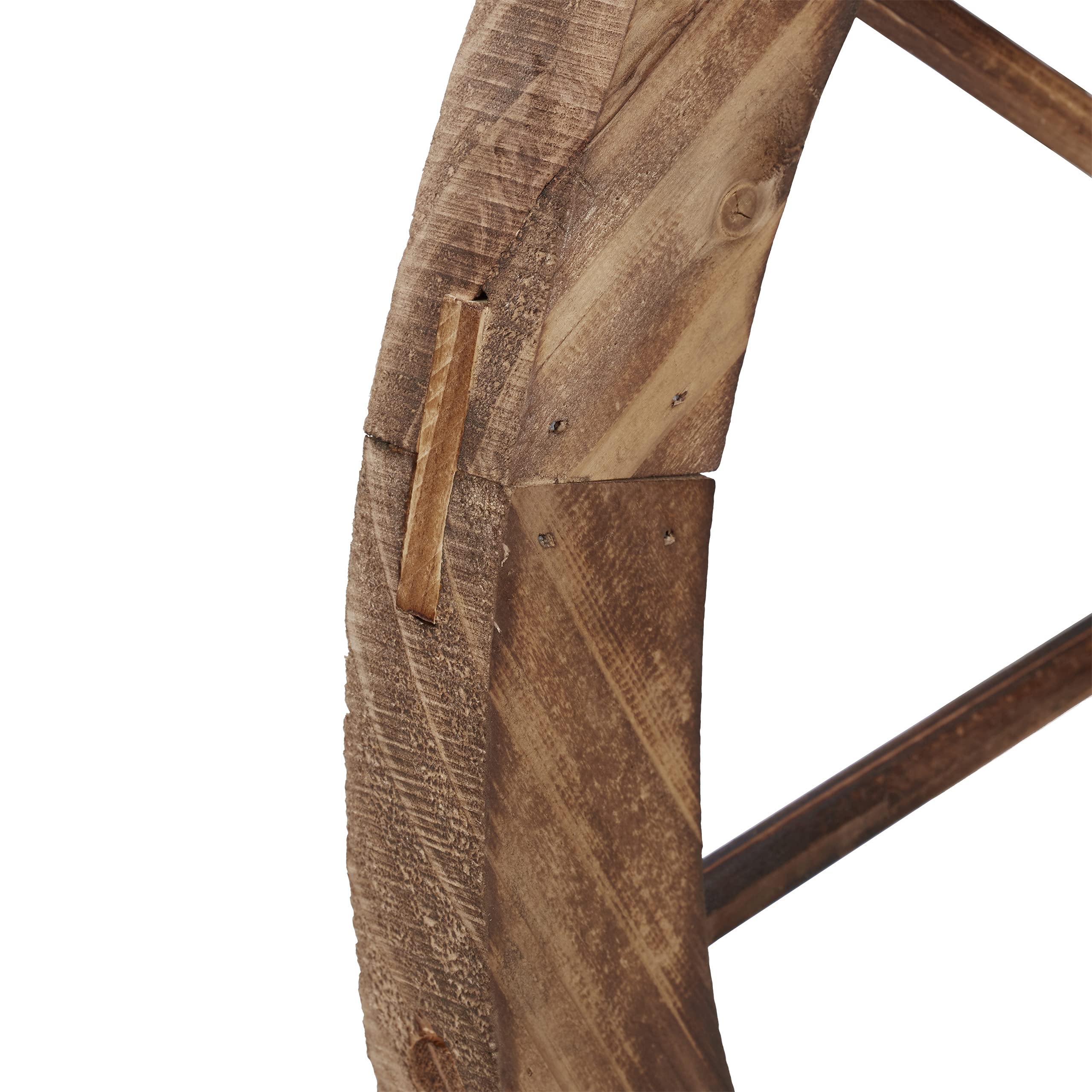 Relaxdays Roues décoratives en Bois, lot 2, décoration Jardin, terrasse, Roue Chariot Rustique, Style Far West, Marron