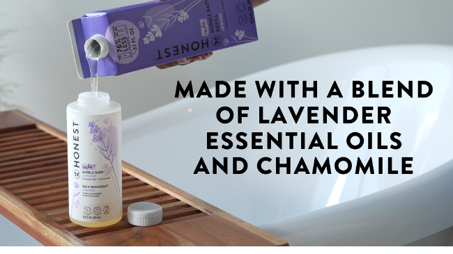 The Honest Company Foaming Bubble Bath Refill, Lavender Calm Scent, Tear-Free, Hypoallergenic, Naturally Derived, Gentle for Baby, 32 fl oz
