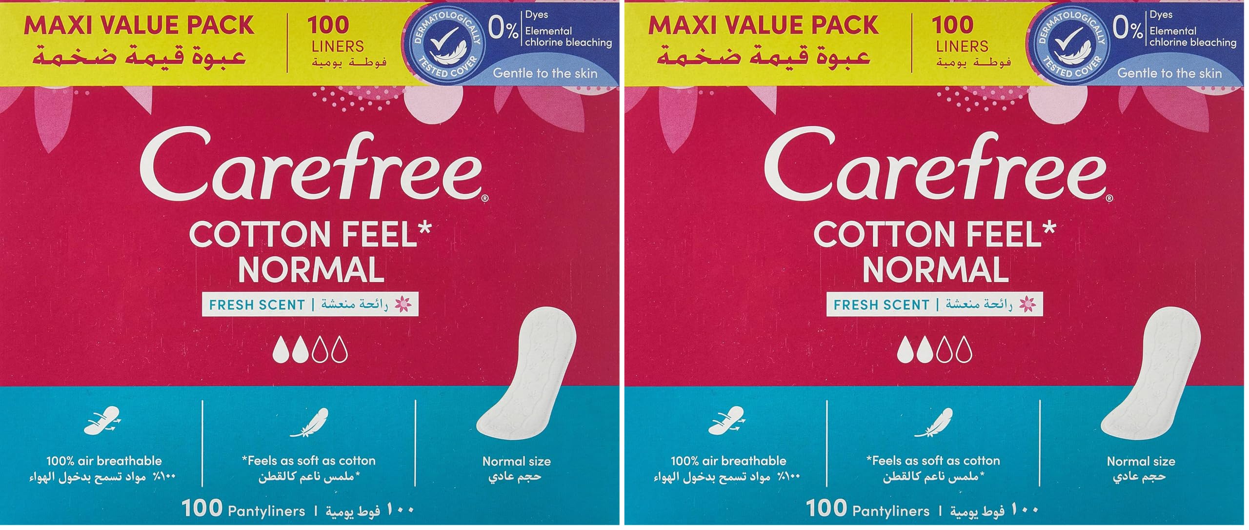 Carefree Normal Cotton Parfümlü 100'lü Günlük Ped (2 paketi)