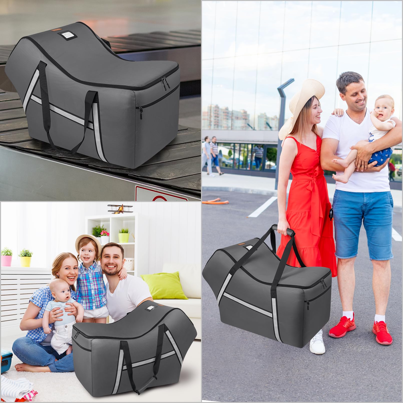 Sac de voyage pour siège auto pour bébé compatible avec tous les sièges et bases Nuna Pipa, Chicco KeyFit 30 et Base, sacs de siège de voiture rembourrés pour voyage en avion, sac à vérification de