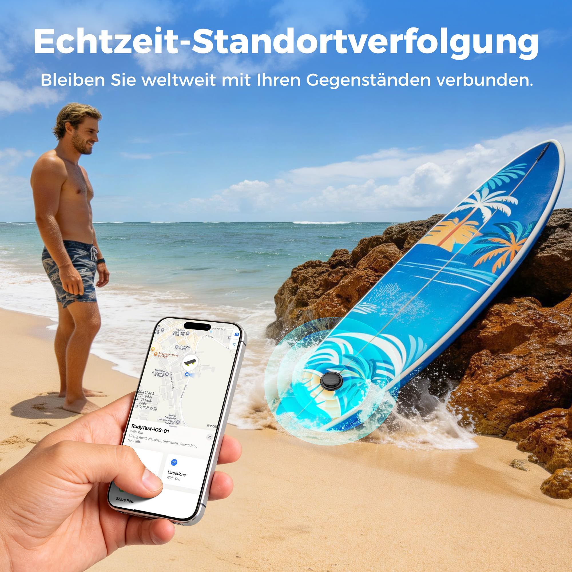 MiLi 3M Tag de Suivi adhésif, Dispositif de localisation Bluetooth à Coller, Compatible avec l’app Localiser d’Apple et Google Localiser App, Traceur pour Skis, vélo, Trottinette, Skateboard - 4