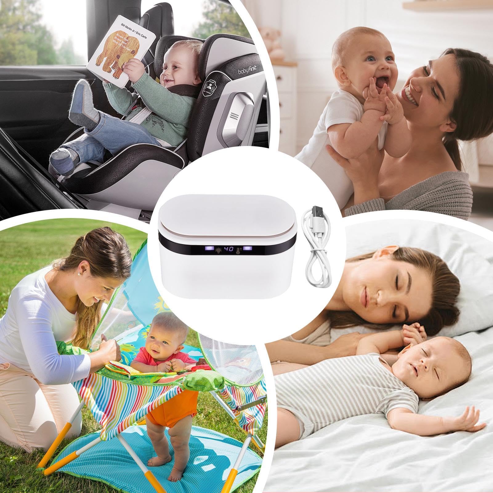 Portable Wipes Warmer | Compact Wipes Warmer | 10W Lightweight Wipes Warmer | Efficient Accessory | Soothing Wipes Warmer | Easy to Use Wipes Warmer
