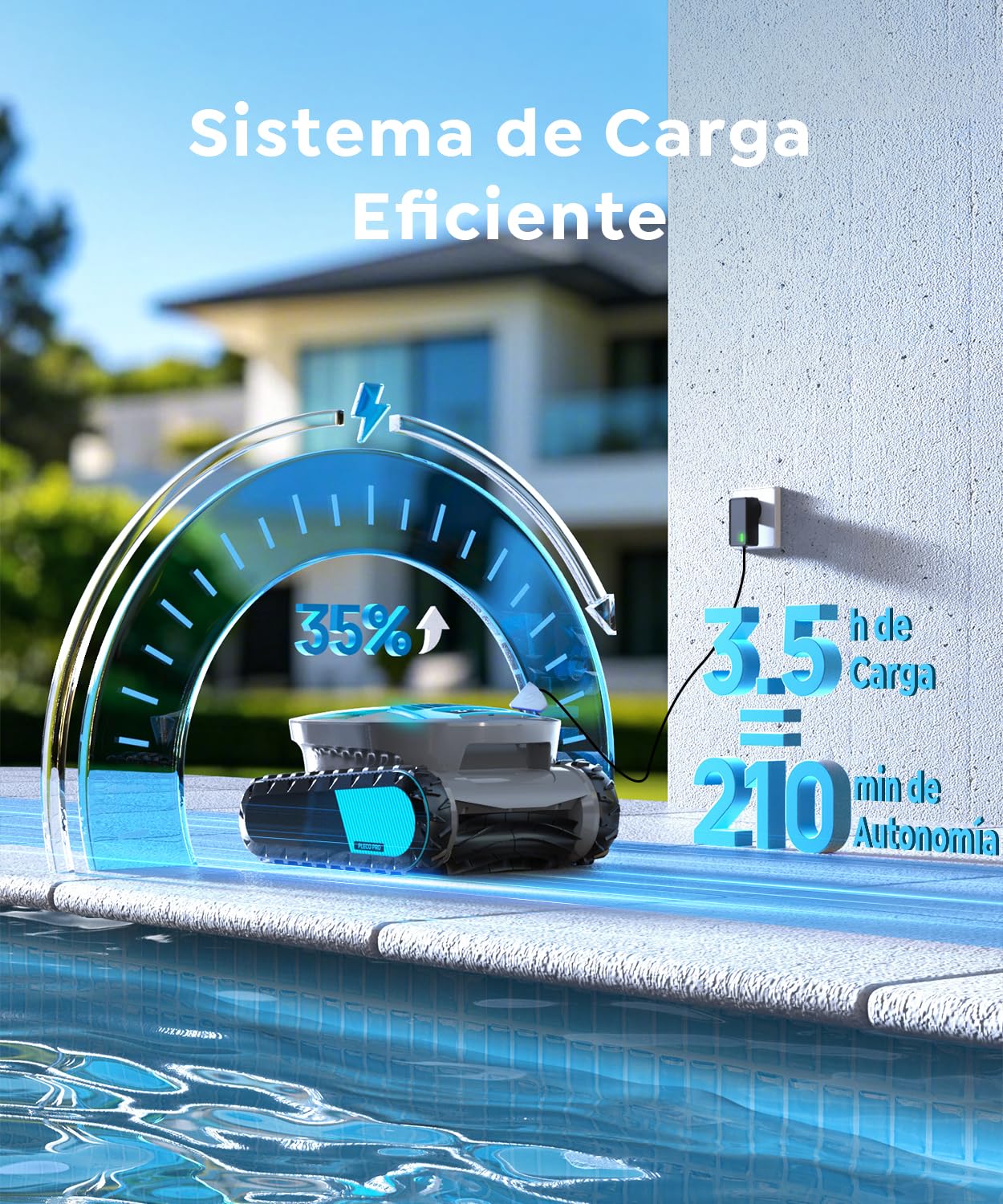 (2026 Upgrade) Pleco Pro Robot Limpiafondos Piscina, 7 Modos, Control App Planificación Inteligente, Limpieza De Fondo, Paredes Y Línea De Agua, 210 Min Autonomía, para Piscinas de hasta 200 ㎡