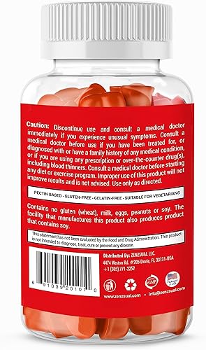 Miniatura 8 de Zenzsual Gomitas de vinagre de sidra de manzana, apoyo digestivo, metabolismo y salud inmunológica, aumenta la energía, gomitas ACV con VIT B12,