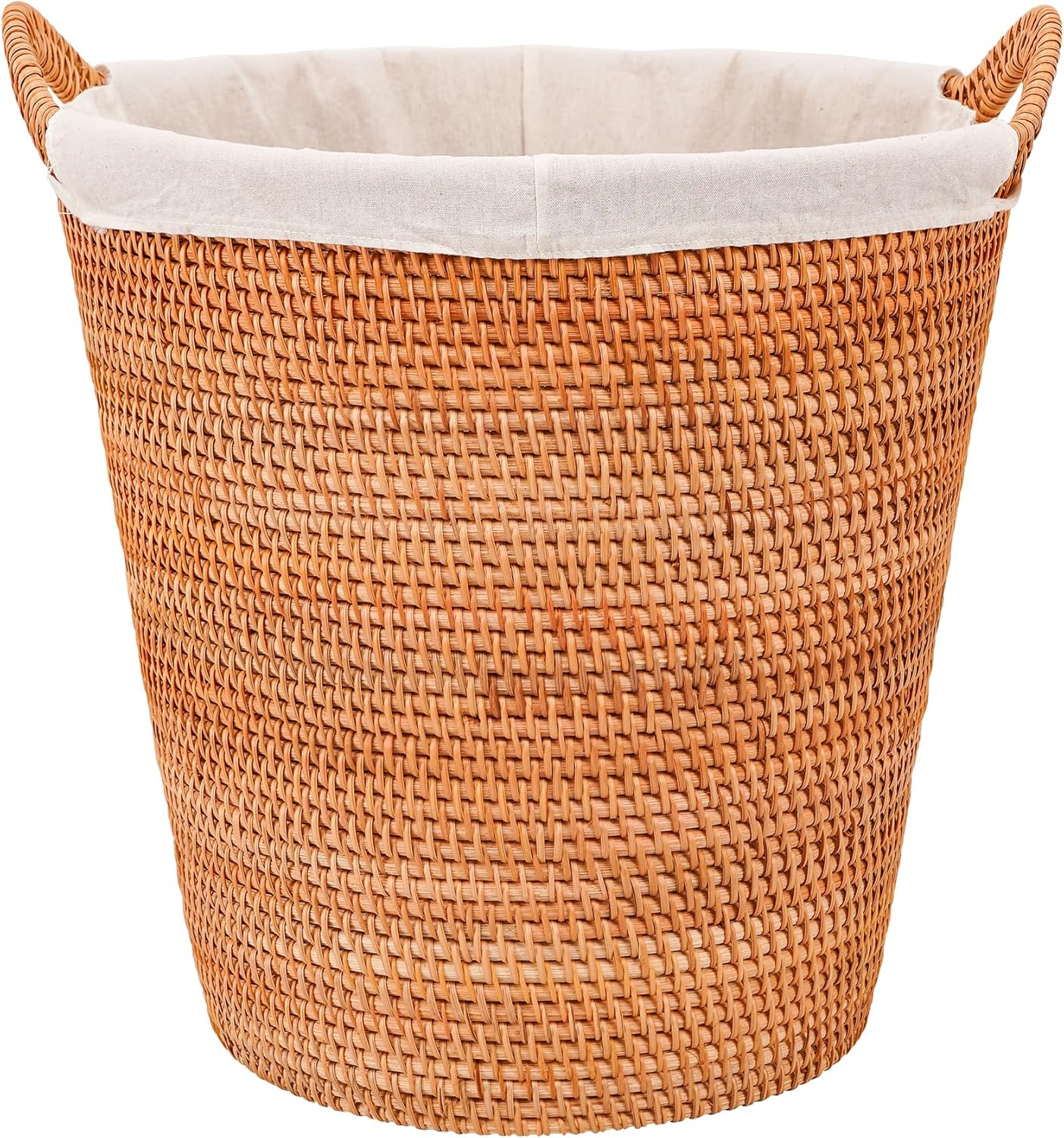 LALASUN Rattan Laundry Hamper With Removable Liner Bag, 35L Rattan Laundry Basket