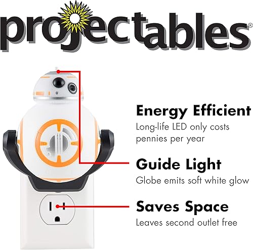 Miniatura 4 de Projectables BB-8 Star Wars Luz nocturna LED, proyector enchufable, sensor de atardecer a amanecer, edición de coleccionista, Disney, imagen en
