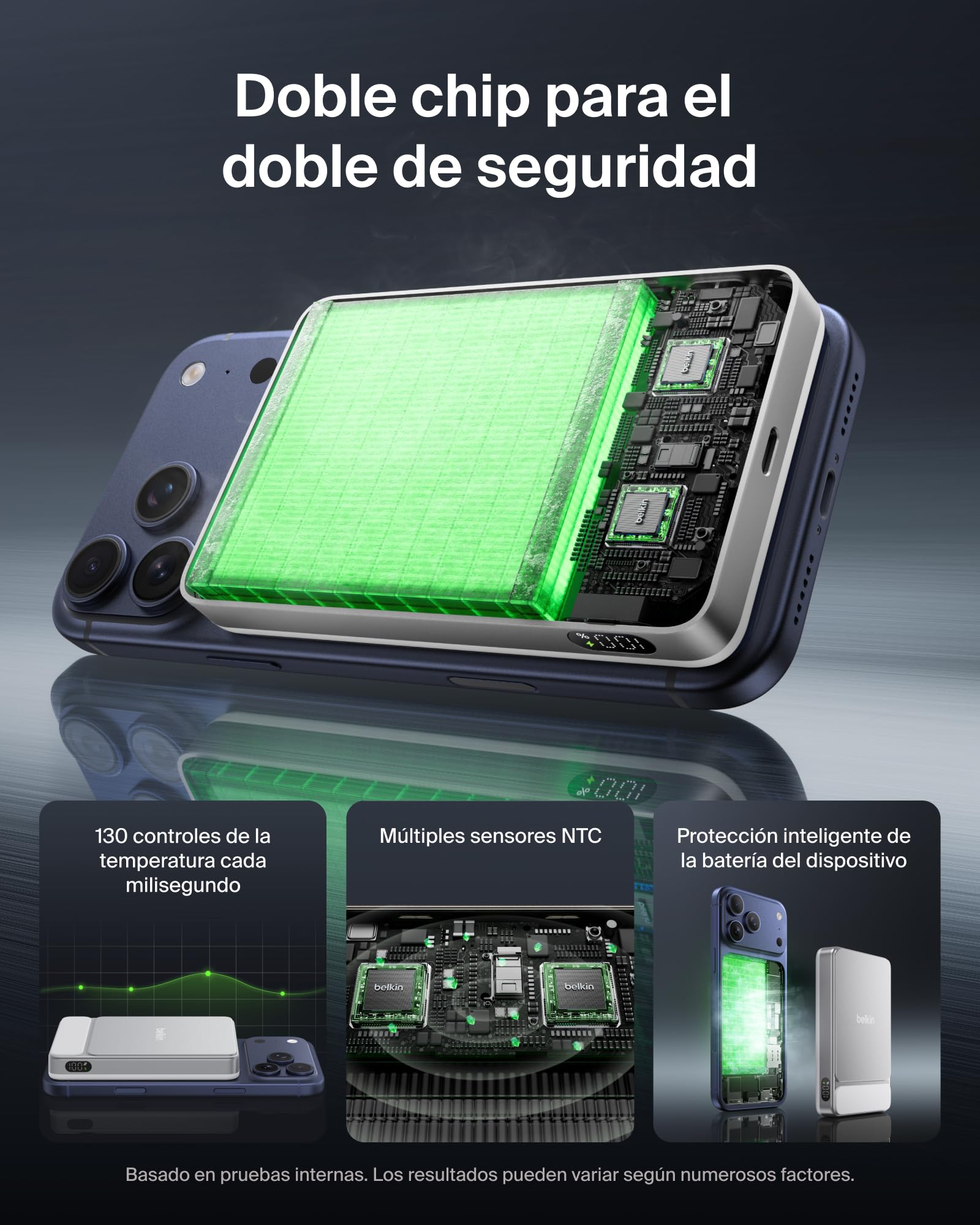 Belkin UltraCharge Batería Externa Magnética 10000 mAh Puerto USB- C Blanco | Power Bank 10000 mAh, Certificación Qi2 25 W, Anillo Magnético, Puerto USB-C, Cable, Autorizada en Aviones, Batería Portátil