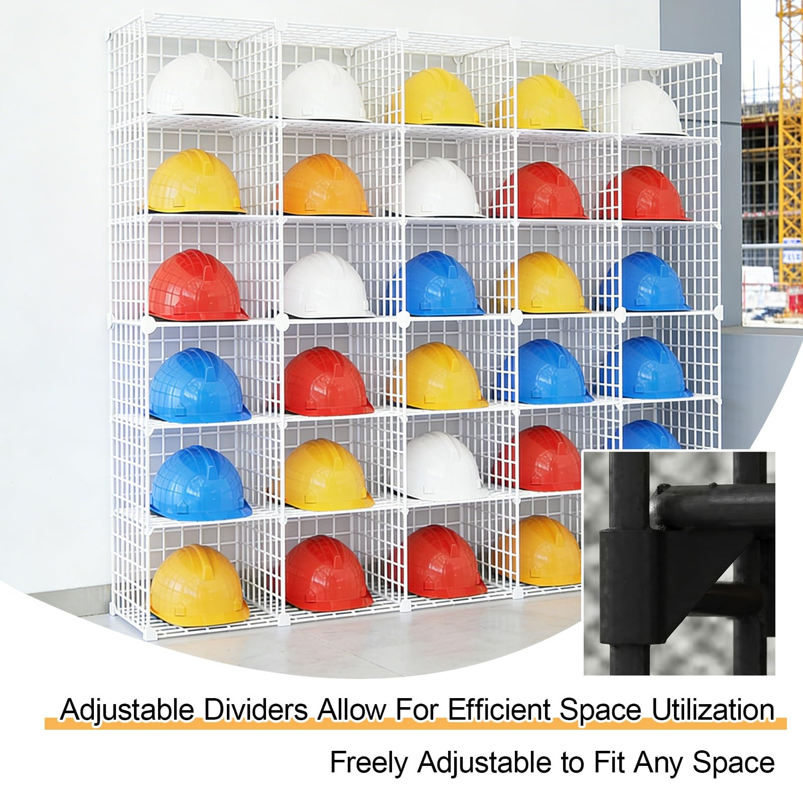 Cajas De Almacenamiento Apilables para Cascos De Seguridad, Soporte De Pie para Cascos, Estructura De Alambre De Hierro, para El Hogar O La Obra