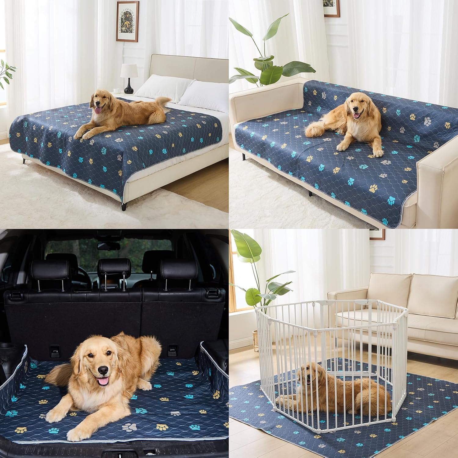 Alfombrilla de orina lavable para mascotas, 2 unidades, 90 x 80 cm, reutilizables, para perros, gatos, conejillos de indias