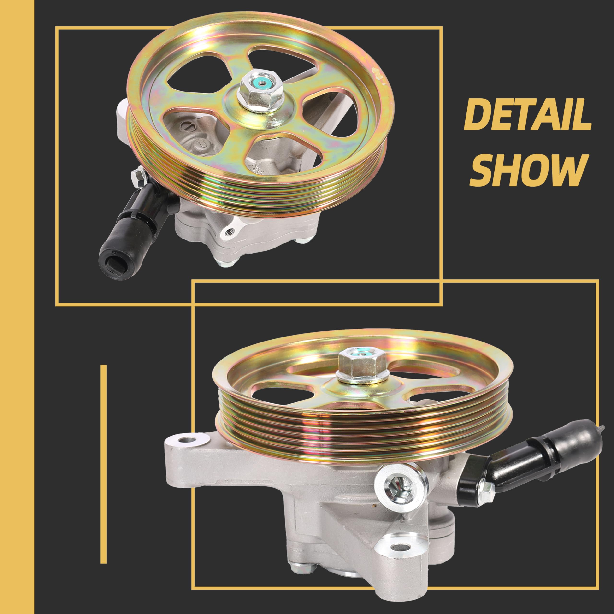 Power Steering Pump W/ Pulley For Honda Odyssey Acura MDX Pilot 2003-2012 2013 E