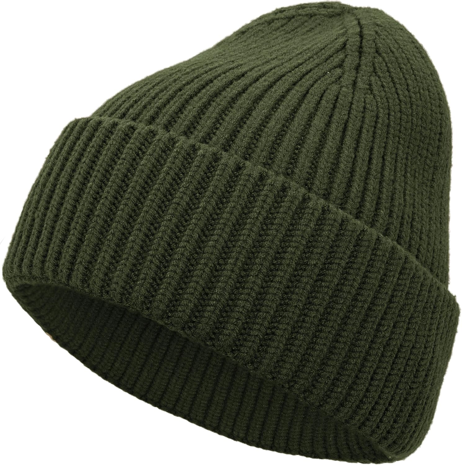 Seamless Beanie Hat for Men Women, Wool Fisherman Beanies, Unisex Cuffed Knit Warm Winter Hats Skull Cap Ski Caps