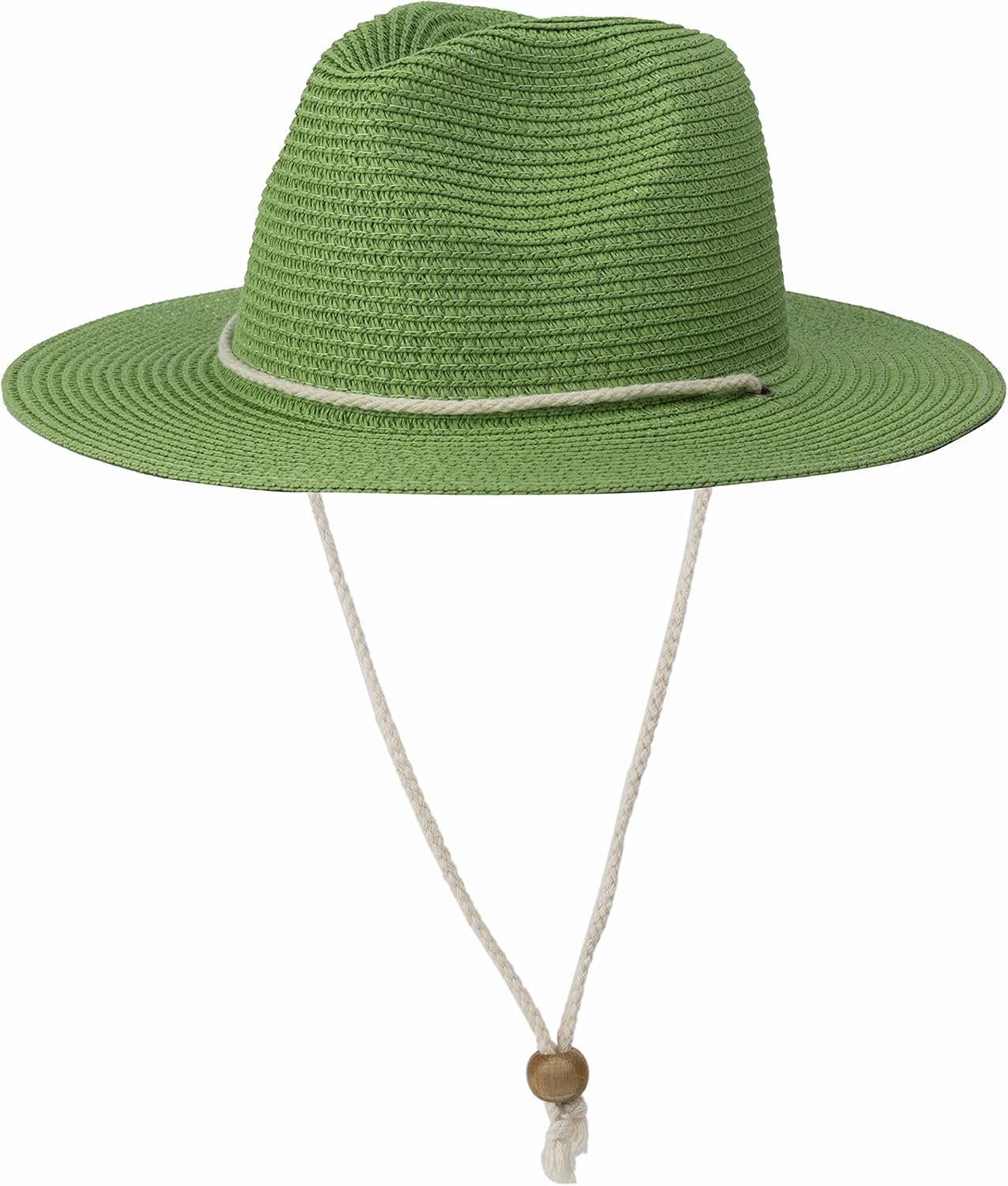 Koreshion Women Straw Fedora Hat Summer Panama Beach Sun Hats UV UPF50+ Cap One Size Green