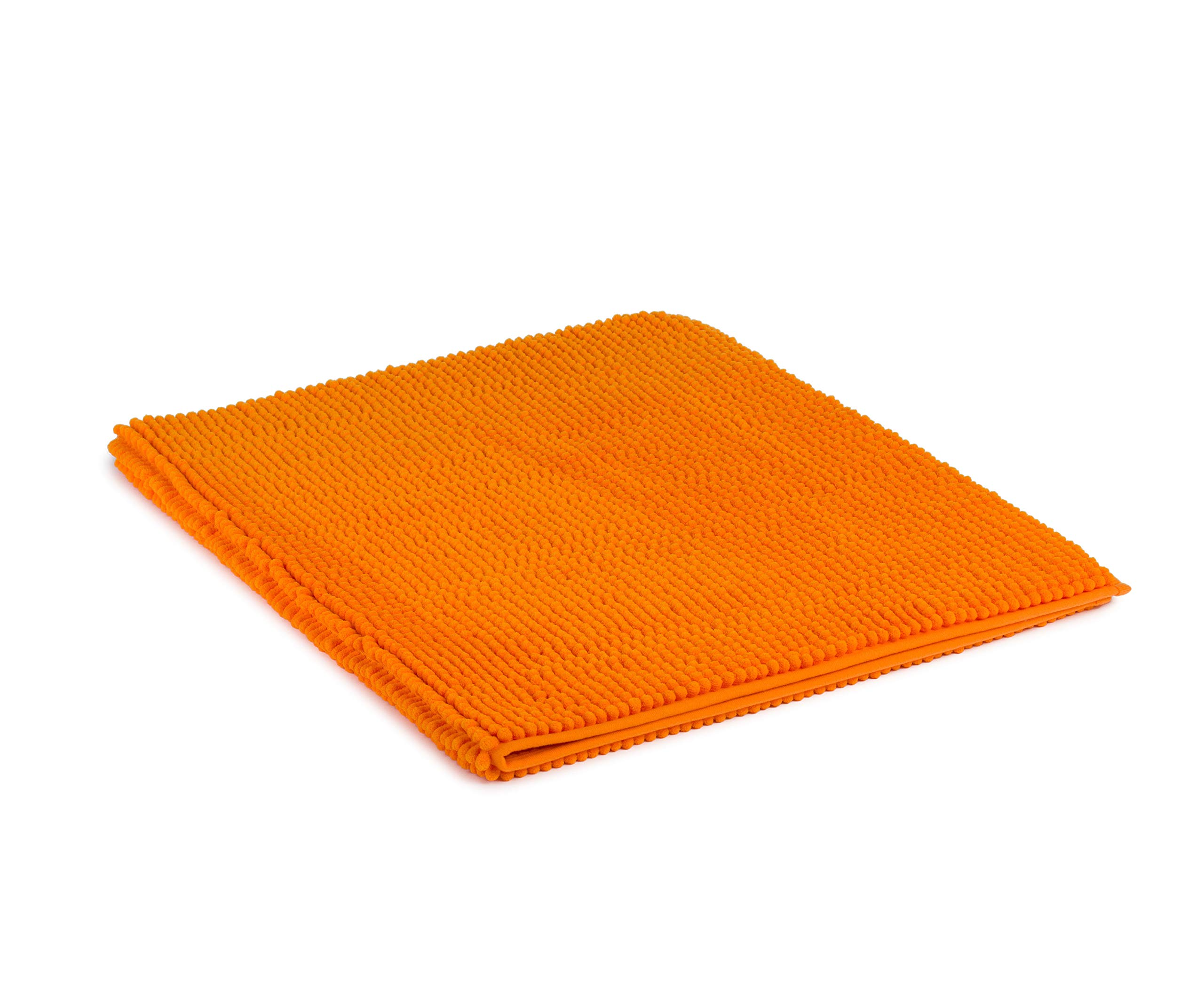 Gözze - Alfombrilla de baño antideslizante, muy suave, microfibra, 70 x 120 cm - Naranja