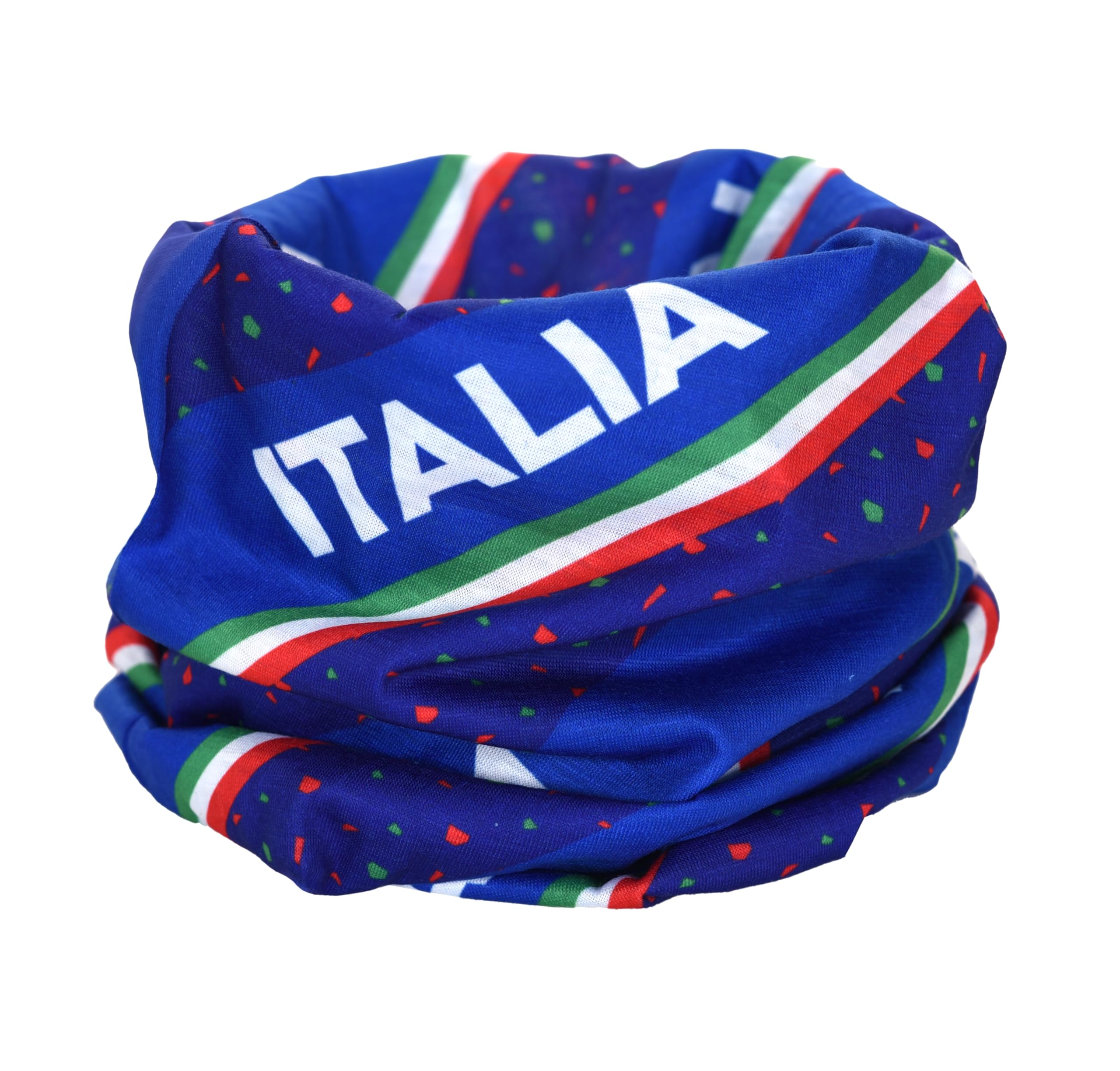 Euroscarves Unisex Italy Italia Neck Gaiter Tube Scarf (Bandana Balaclava Ski Mask Headband), Fits All