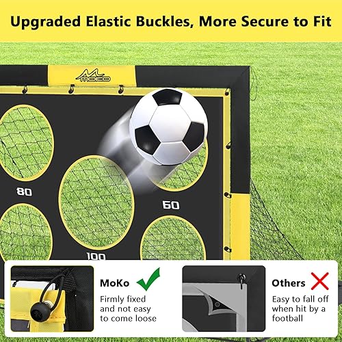 Miniatura 3 de MoKo Soccer Goals for Backyard, 5×4 FT Large Size Pop Up Goal Net with Target Panel, Portable Soccer Training Equipment for Kids Practice, Outdoor