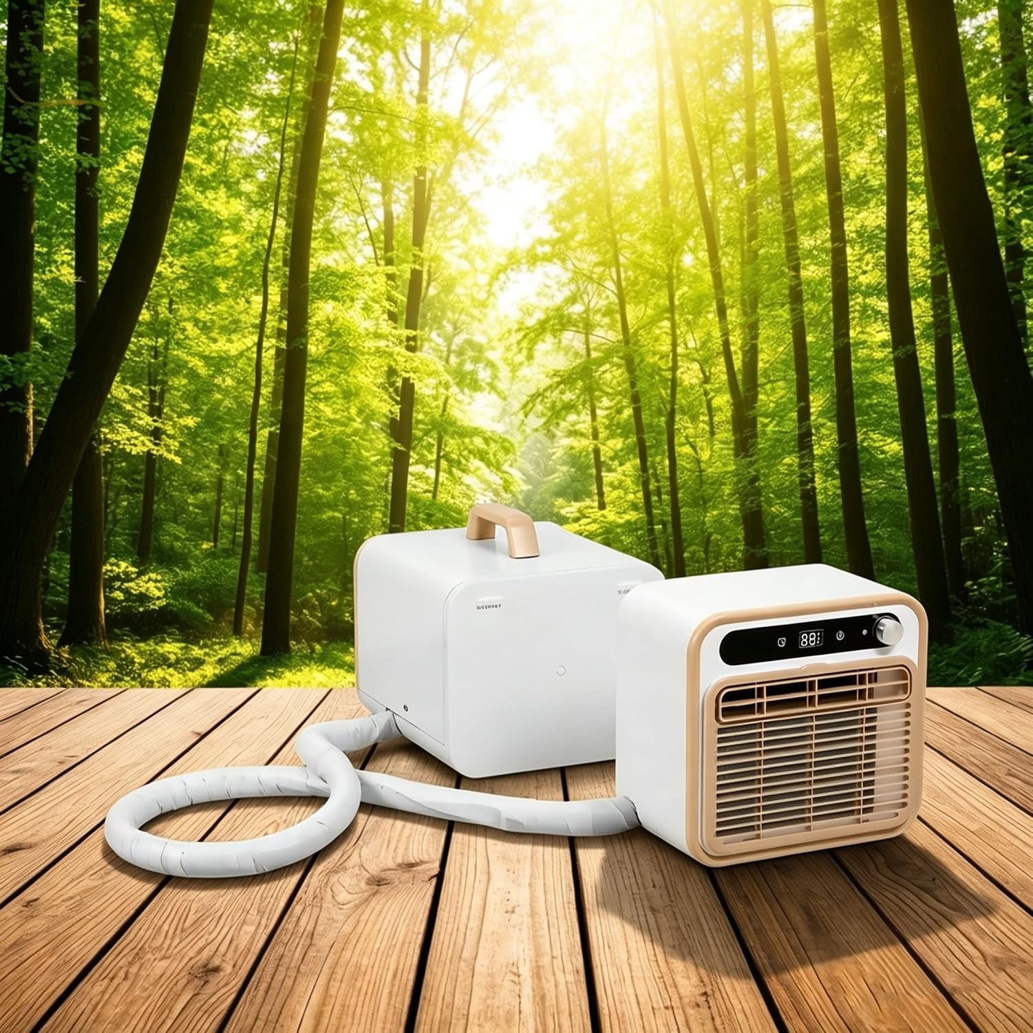 Quiet Split Tent Air Cooler 12H Timer Touch Control