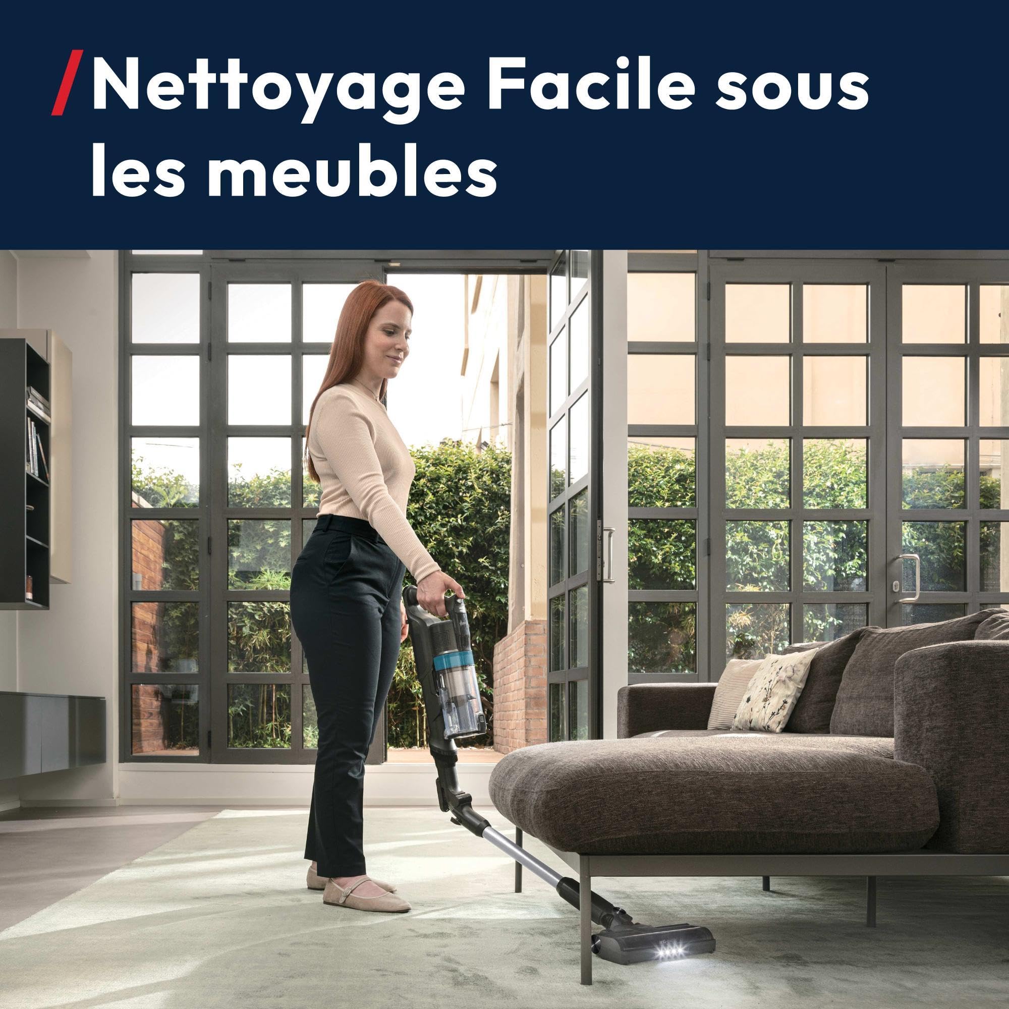 Hoover HF1 Plus Flexi Aspirateur Balai | 45 Min + Brosse Animaux | Tube Flexi Sous Meubles, 2 Modes (Standard & Turbo), Brosse Anti-Twist, Buse LED, QuickPark, Tous Sols