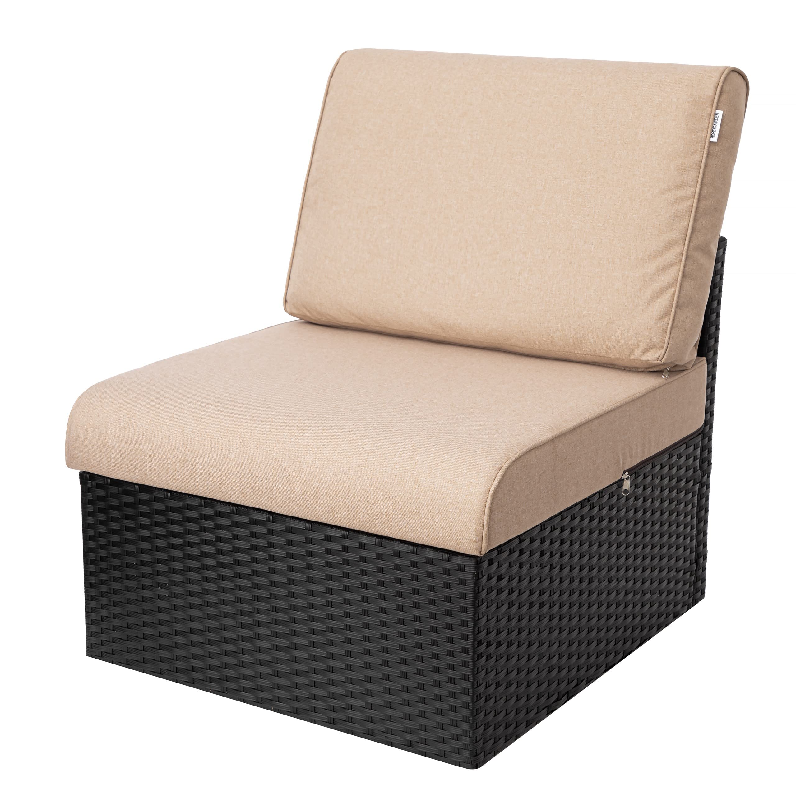 PillowPrim, Cojín para silla de ratán, para exteriores, cojín para palés, cojín de asiento, muebles de ratán, beige, 70 x 70 cm