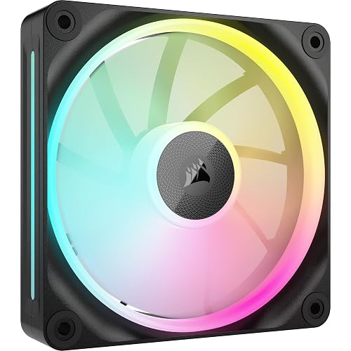 CORSAIR iCUE Link LX120 RGB 120mm PWM Fan Single Pack – Dual Light Loops – Requires iCUE Link System Hub (Sold Separately) – CORSAIR AirGuide Technology – Black